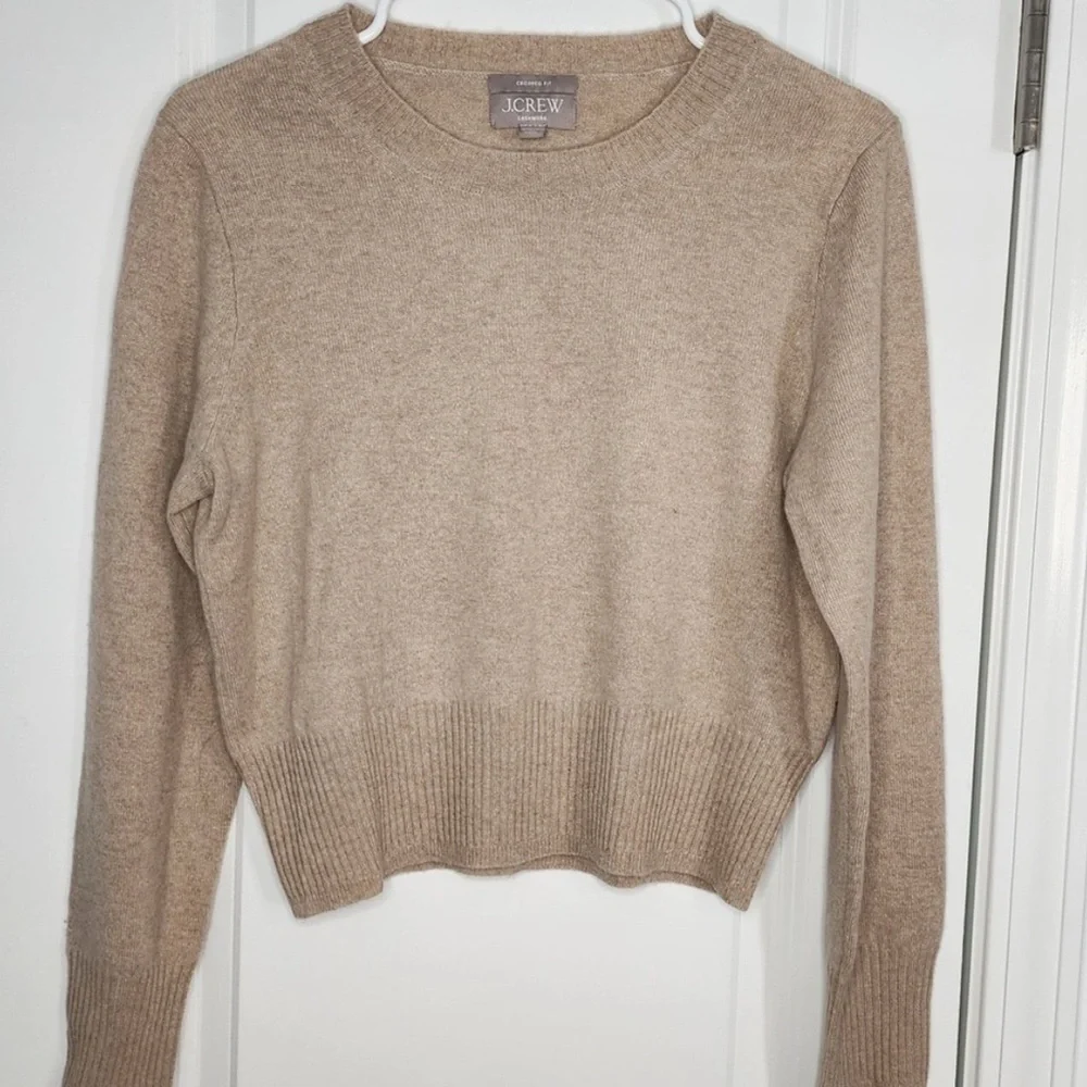 J. Crew Beige Cropped Crewneck Sweater